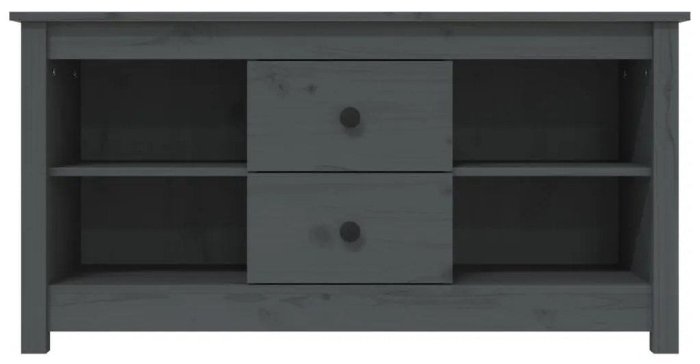 vidaXL Έπιπλο Τηλεόρασης Γκρι 103x36,5x52 εκ. από Μασίφ Ξύλο Πεύκου