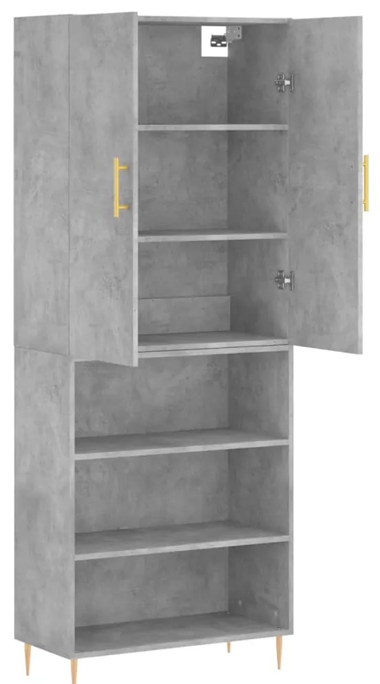 vidaXL Ντουλάπι Γκρι Σκυροδέματος 69,5x34x180 εκ. Επεξεργασμένο Ξύλο