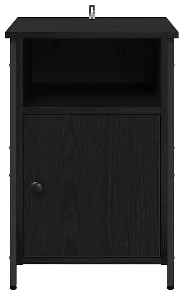 vidaXL Κομοδίνο Μαύρη Οξυά 40 x 42 x 60 εκ. Επεξεργασμένο ξύλο