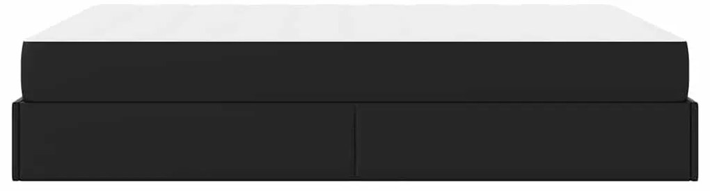 vidaXL Σκελετός κρεβατιού με στρώμα με στρώμα 2 pcs Μαύρο PVC