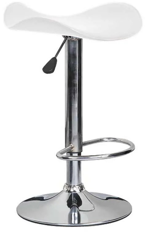 Σκαμπώ Saddle Bar Χρώμιο/PVC Άσπρο 45x43x58/64-79/85cm (Σετ 2 ΤΕΜ)