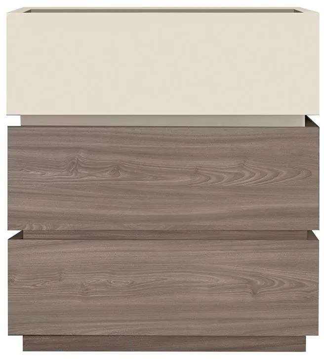 VANITY Συρταριέρα 3 Συρτάρια Αποχρώσεων Sonoma Oak &amp; Cream, με Αποσπώμενα χρωματικά Μέρη