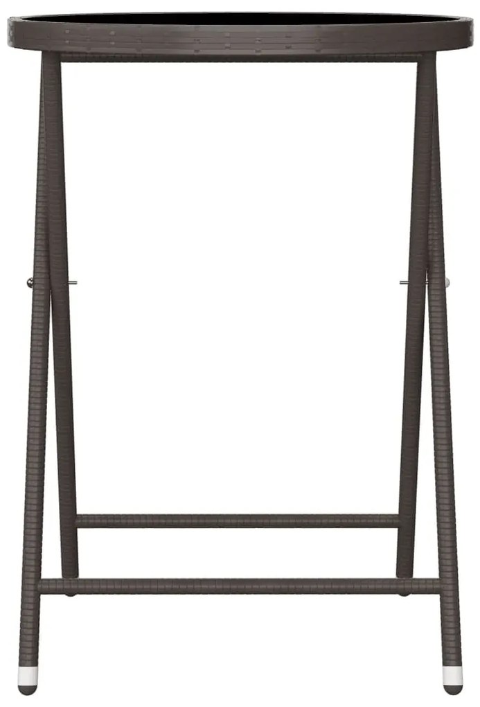 vidaXL Σετ Επίπλων Bistro Κήπου 3 τεμ. Καφέ Συνθ. Ρατάν/Ψημένο Γυαλί