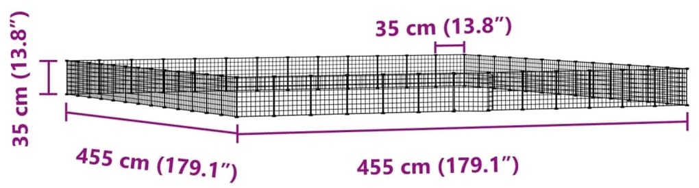 vidaXL Κλουβί Κατοικίδιων με 52 Πάνελ + Πόρτα Μαύρο 35 x 35εκ Ατσάλινο