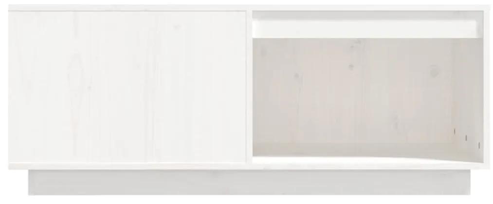 Τραπεζάκι Σαλονιού Λευκό 100x101x40,5 εκ. από Μασίφ Ξύλο Πεύκου - Λευκό