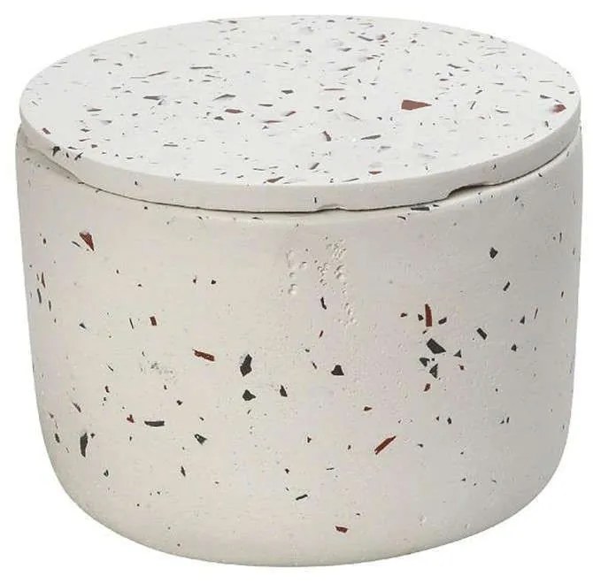 Δοχείο Με Καπάκι TZL111 10x10x9cm White Espiel Cement