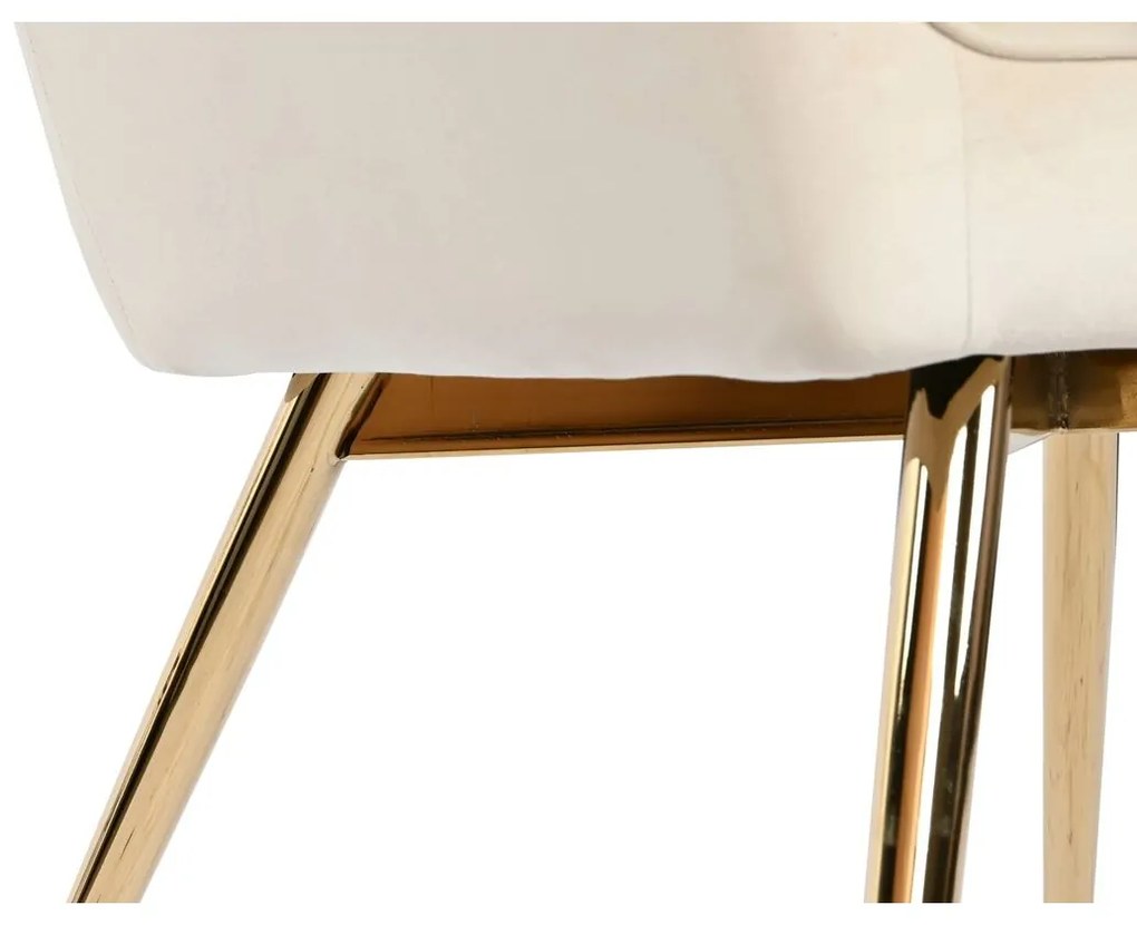Κάθισμα DKD Home Decor Κρεμ Χρυσό Μέταλλο 74 x 74 x 90 cm