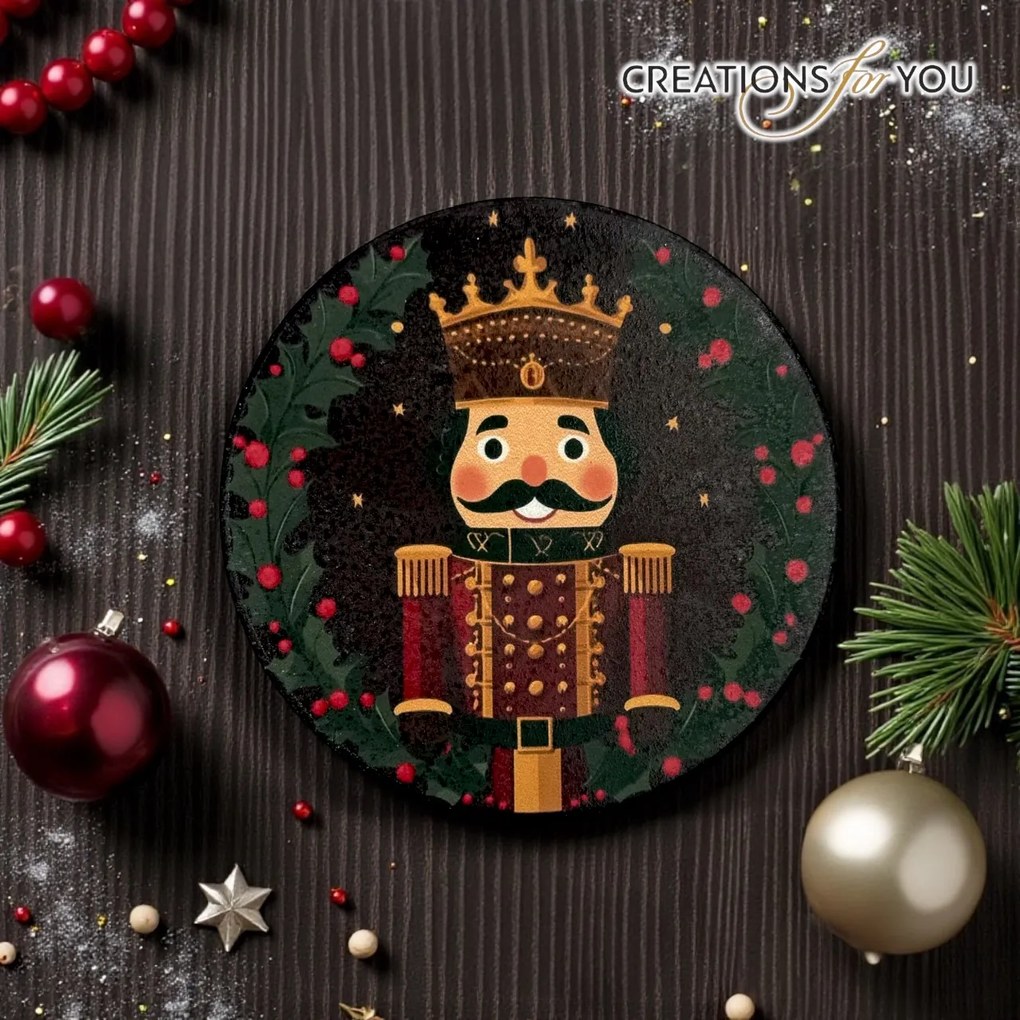 Σετ 4 Μαρμάρινων Σουβέρ – Nutcracker Christmas Edition