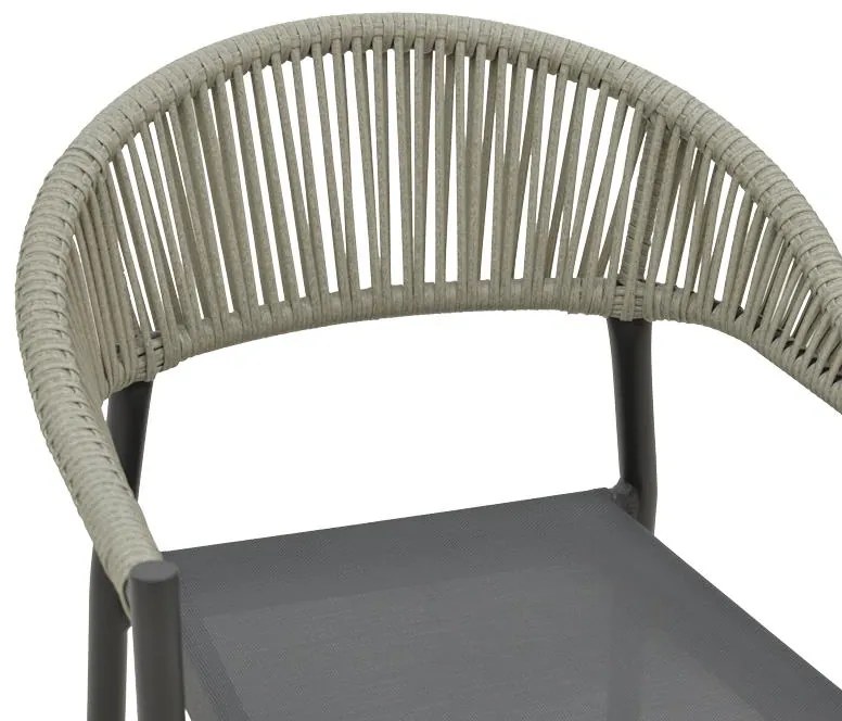 Καρέκλα - Πολυθρόνα αλουμινίου Elation στοιβαζόμενη ανθρακί σκελετός-textilene ανθρακί rattan 56x62x77 εκ. 56x52x76 εκ.