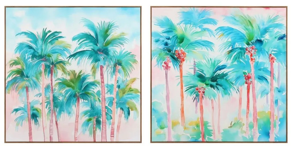 Καμβάς Home ESPRIT πολυστερίνη Καμβάς 80 x 3,5 x 80 cm