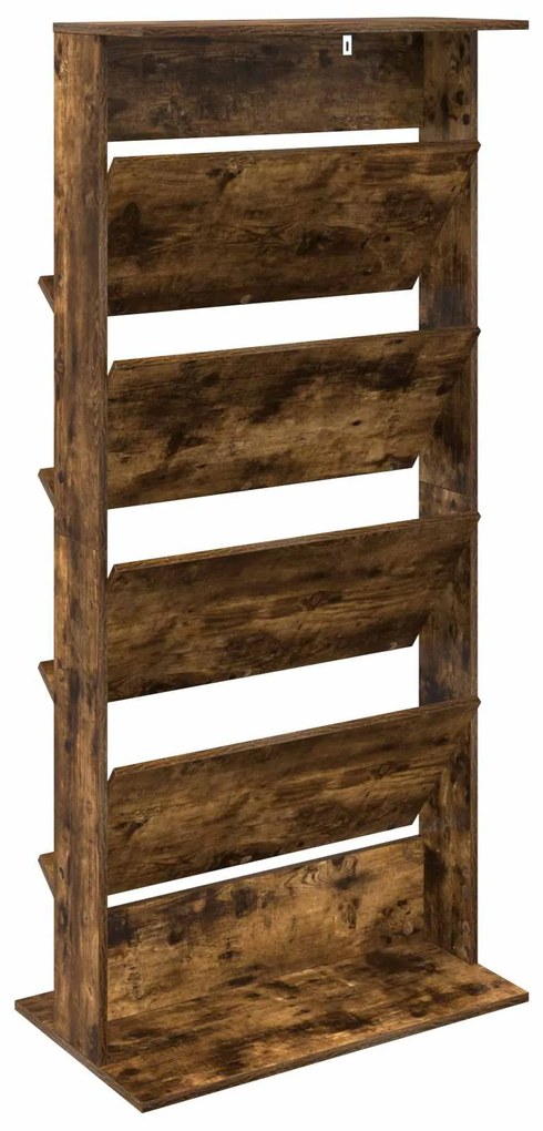 vidaXL Ράφι Περιοδικών με ράφι Καπνιστό Δρύς 70 x 41 x 156 εκ.