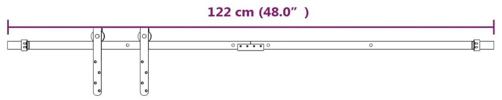 vidaXL Μηχανισμός Συρόμενης Πόρτας Μίνι Λευκός 122 εκ. Ανθρακοχάλυβας