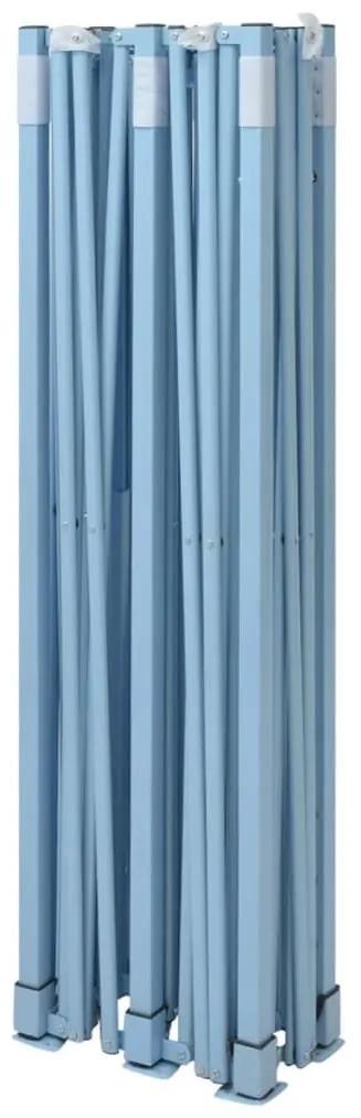 Κιόσκι Πτυσσόμενο με 4 Πλευρικά Τοιχώματα Μπλε 3x6 μ. Ατσάλινο - Μπλε