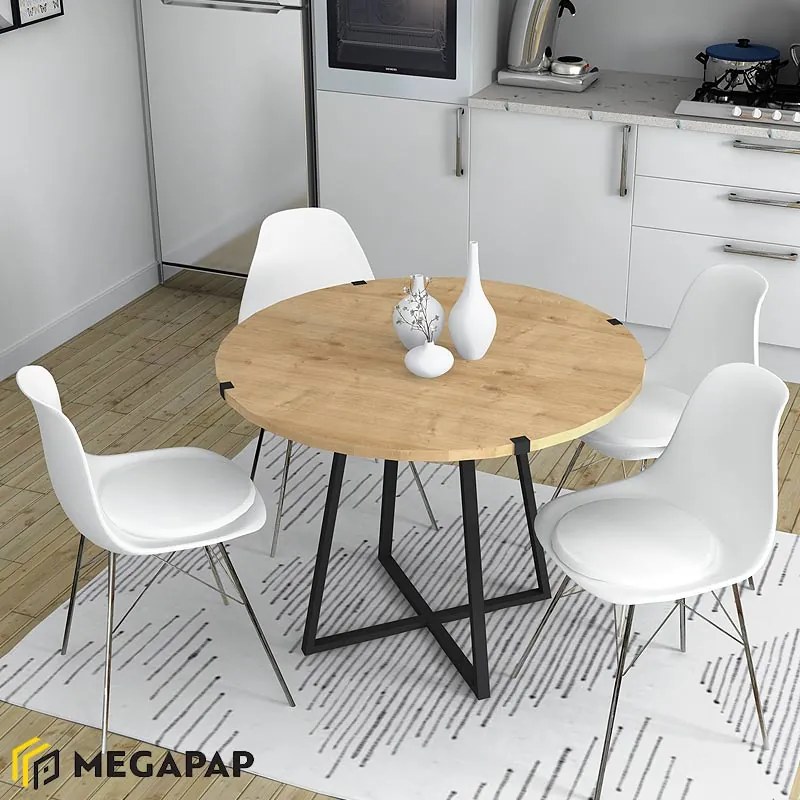 ΤΡΑΠΕΖΙ RUBES MEGAPAP ΧΡΩΜΑ SONOMA - ΑΝΘΡΑΚΙ 100X100X78ΕΚ.