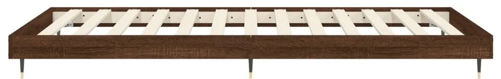 vidaXL Πλαίσιο Κρεβ. Χωρ. Στρώμα Καφέ Δρυς 90x200 εκ. Επεξ. Ξύλο