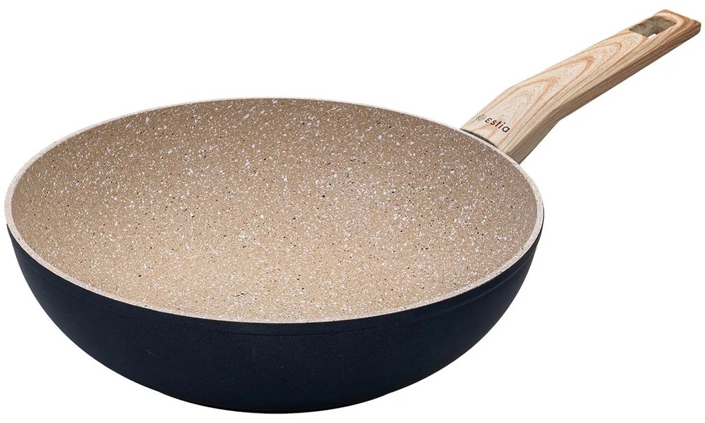 Αντικολλητικό Wok (28εκ.) Πρεσσαριστού Αλουμινίου Estia Earth 01-10171