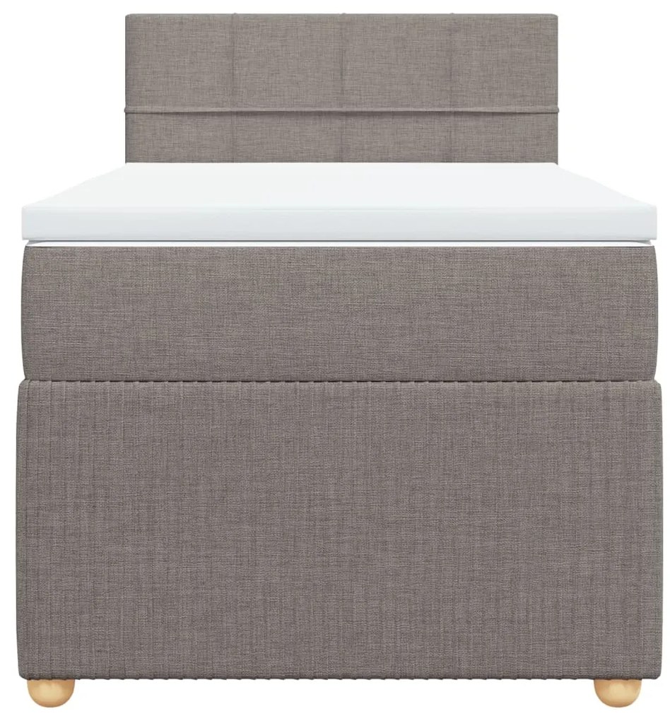 vidaXL Κρεβάτι Boxspring με Στρώμα Taupe 100 x 200 εκ. Υφασμάτινο