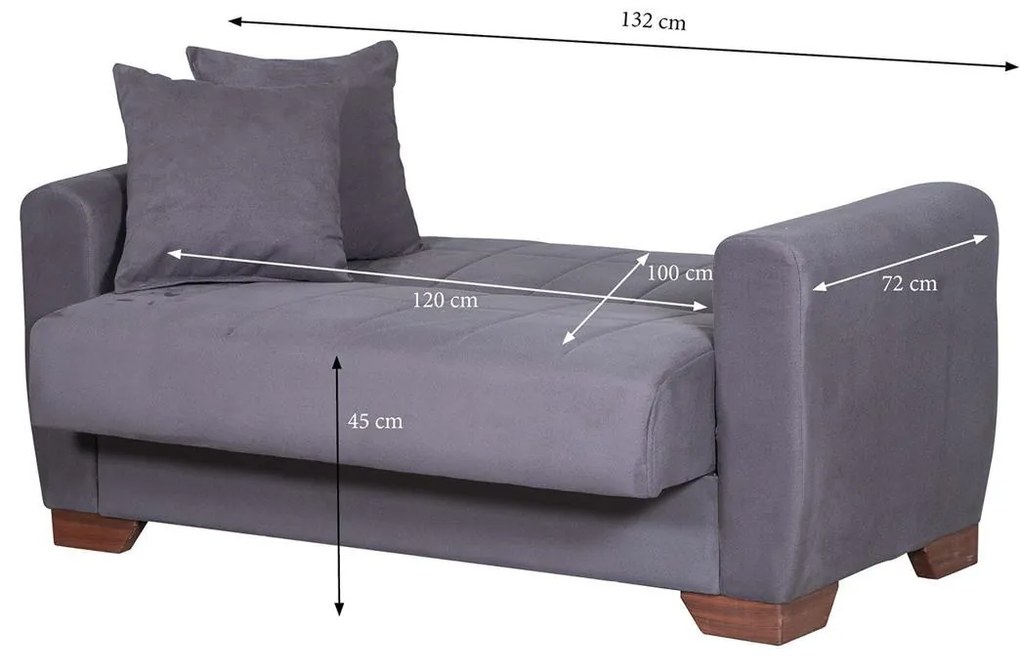 Καναπές Κρεβάτι Διθέσιος ArteLibre DIEGO 2S Γκρι 153x78x80cm