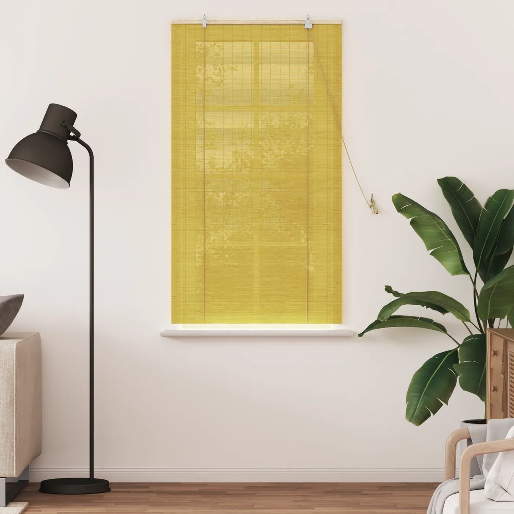vidaXL Ρολά και Σκίες Παραθύρων Κίτρινο 80 x 160 cm Μπαμπού
