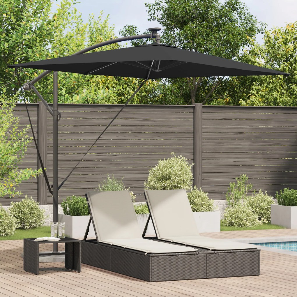 vidaXL Ομπρέλα Cantilever Banana Μαύρο 294 x 200 x 254 εκ.