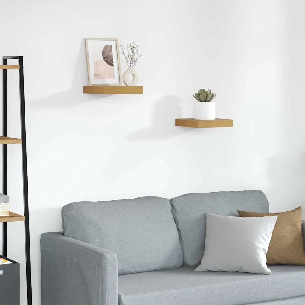 vidaXL Ράφι Τοίχου 2 pcs Μπεζ 23 x 23,5 x 4 εκ Επεξεργασμένο ξύλο