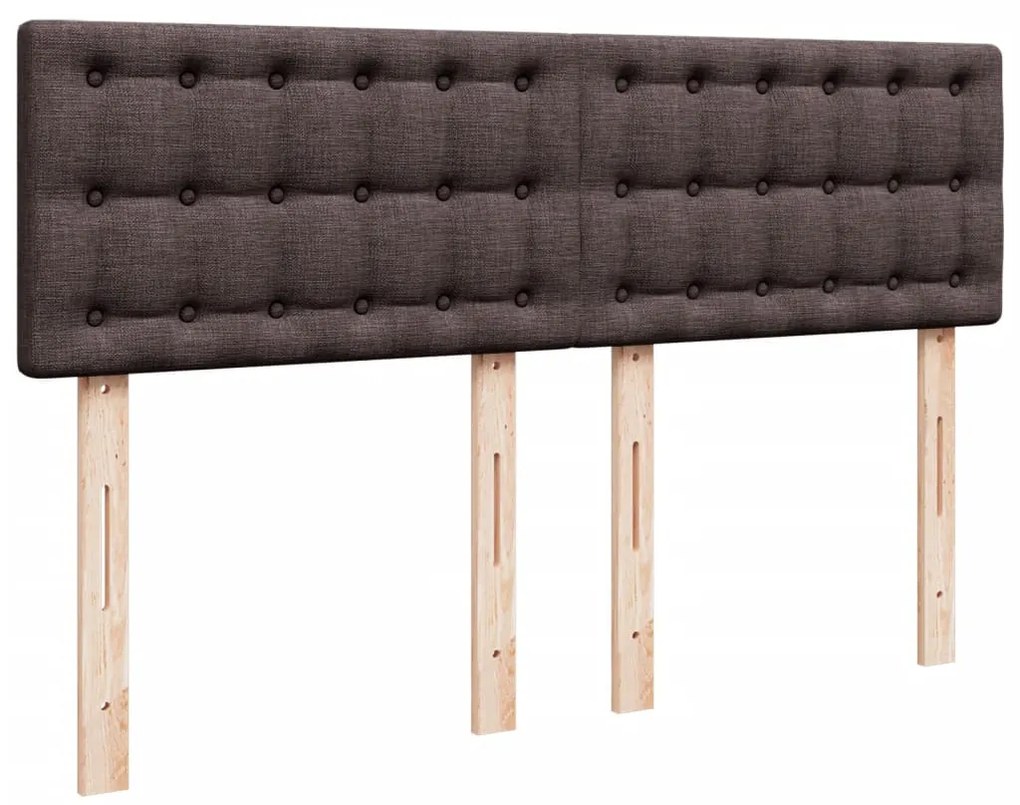 vidaXL Κρεβάτι Boxspring με Στρώμα Σκούρο Καφέ 140x200 εκ Υφασμάτινο