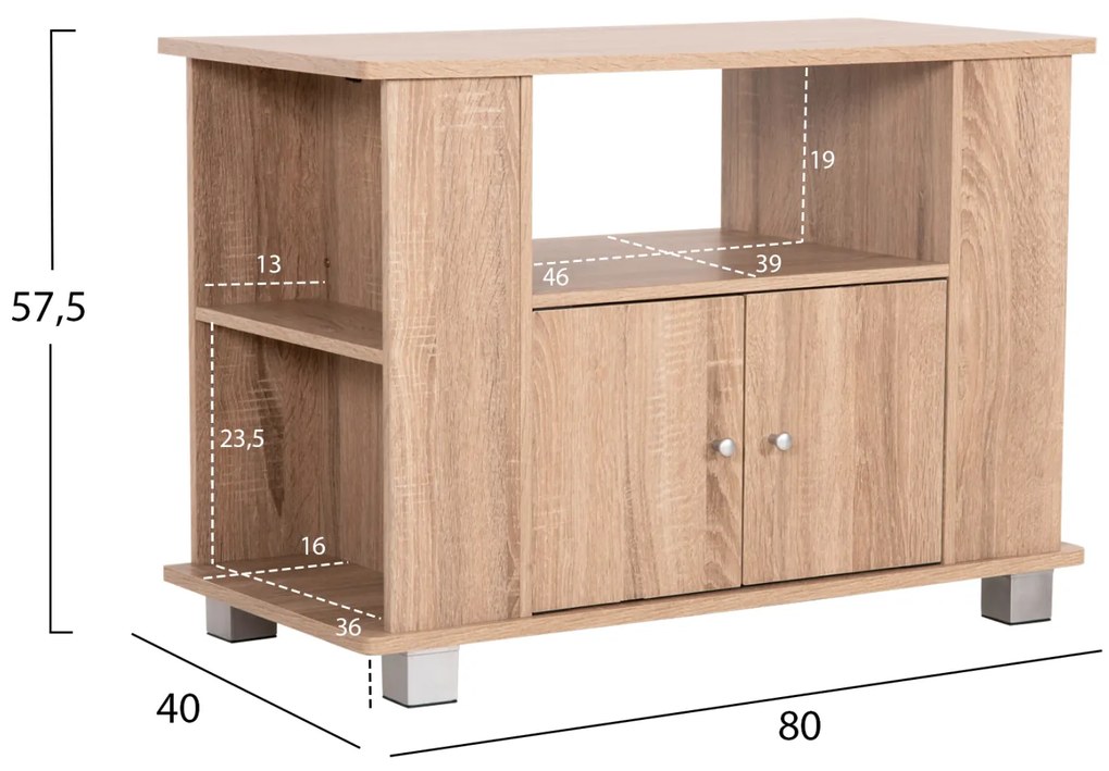 ΕΠΙΠΛΟ ΤΗΛΕΟΡΑΣΗΣ CLUSE HM2404.20 ΜΕΛΑΜΙΝΗ ΣΕ SONAMA OAK ΧΡΩΜΑ 80x40x57,5Υεκ. - 0521252 - HM2404.20