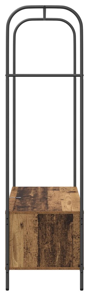 vidaXL Ράγα Ρούχων με Ράφια Παλιού Ξύλου 100x44x160 εκ.