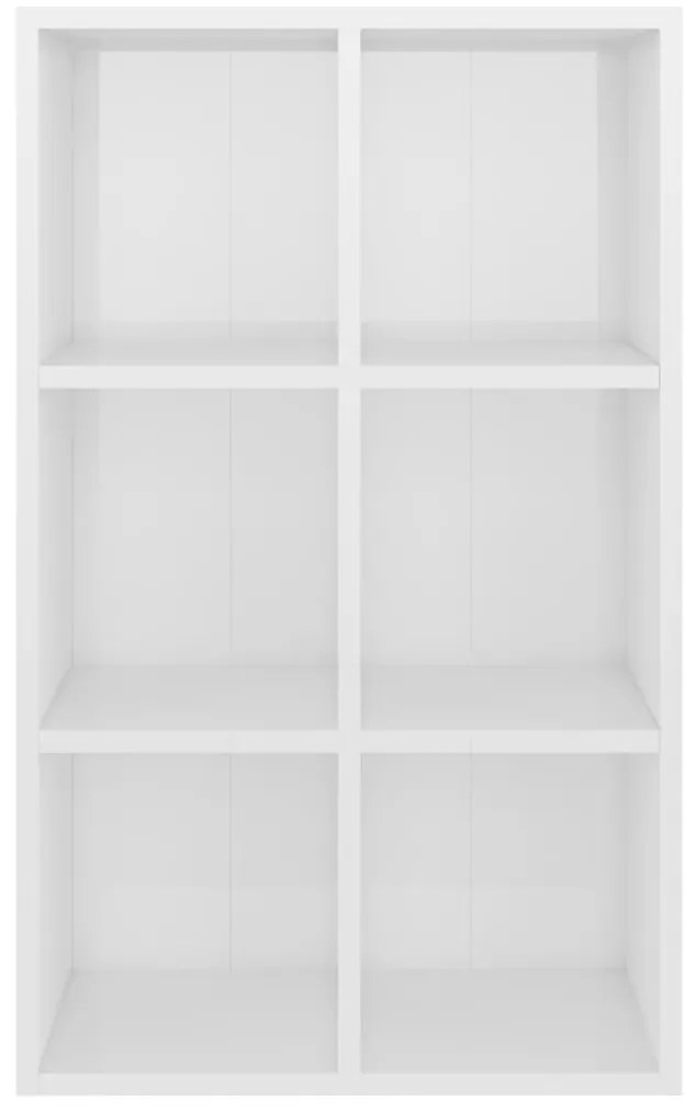 vidaXL Ραφιέρα/Βιβλιοθήκη Γυαλιστερό Λευκό 66x30x98 εκ. Επεξ. Ξύλο