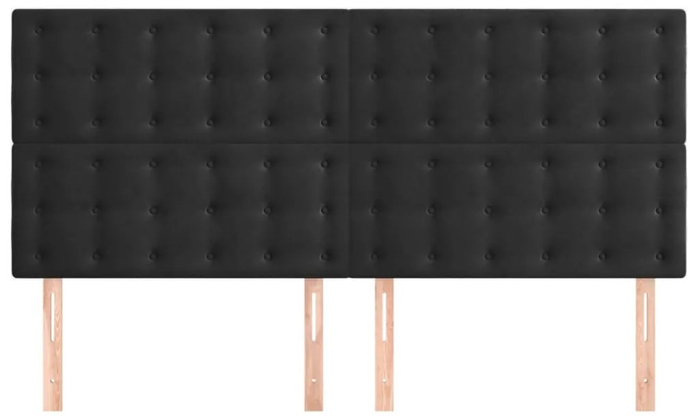 vidaXL Κεφαλάρια Κρεβατιού 4 τεμ. Μαύρο 100x5x78/88 εκ. Βελούδινο
