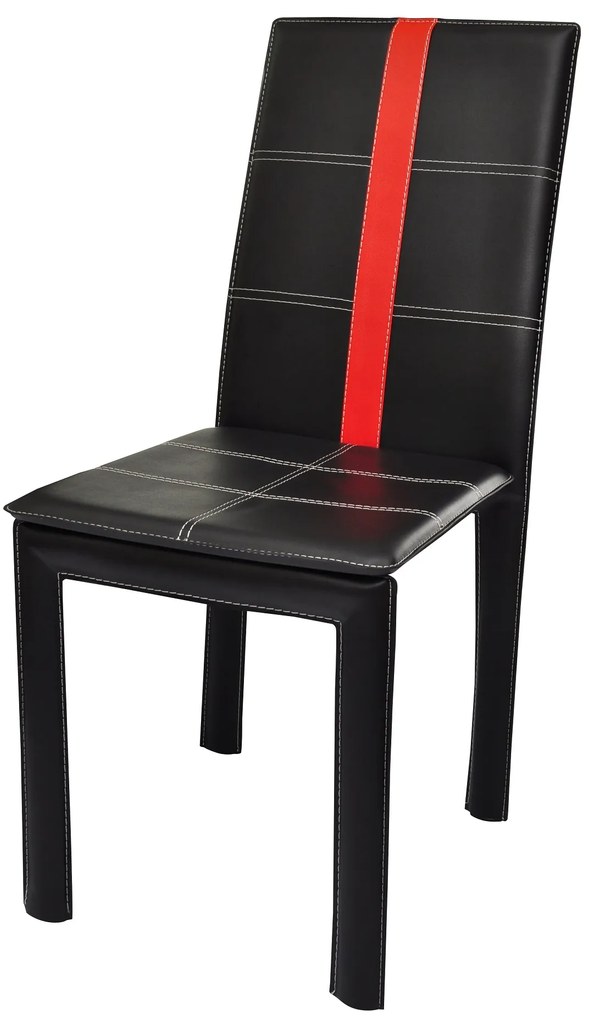 vidaXL Καρέκλες φαγητού 4 pcs Μαύρο 46 x 38.5 x 91 εκ Τεχνητό Δέρμα