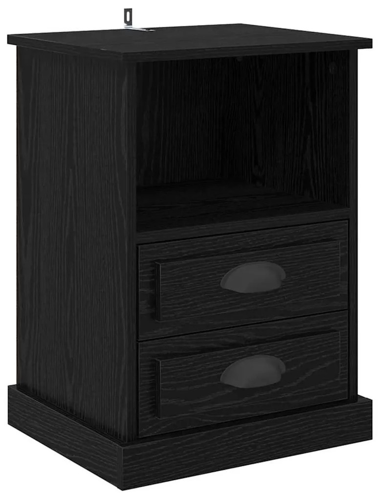 vidaXL Κομοδίνο Μαύρη δρυς 43 x 36 x 60 εκ Επεξεργασμένο ξύλο