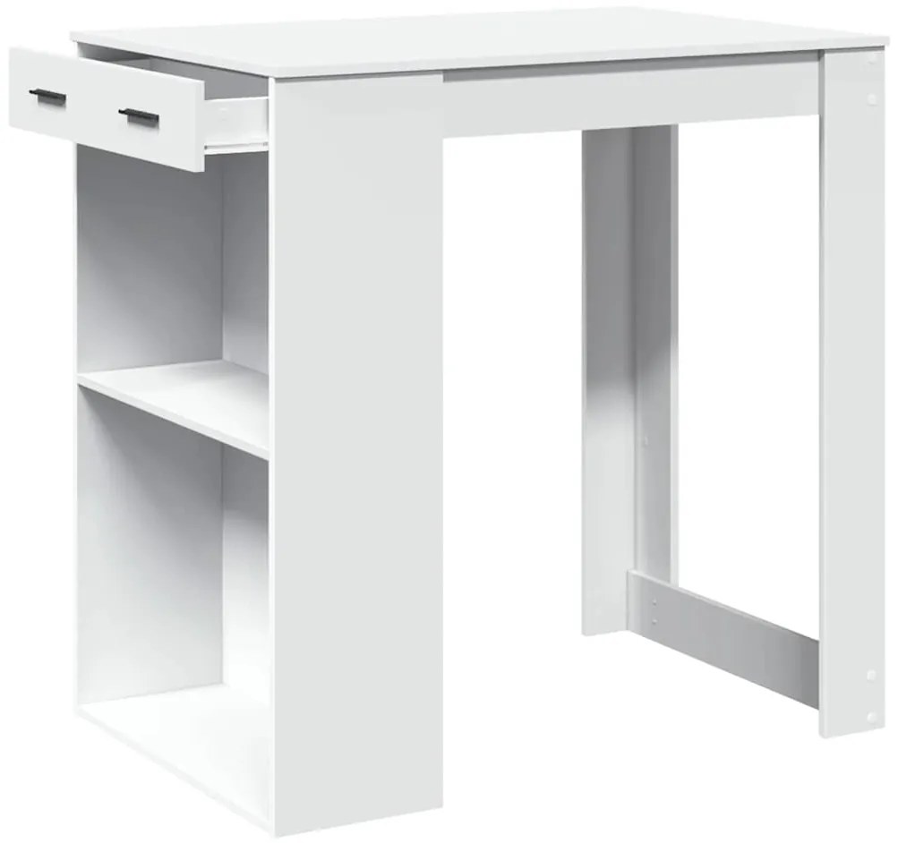 vidaXL Τραπέζι Μπαρ Λευκό 102x70x103,5εκ. Επεξεργ. Ξύλο