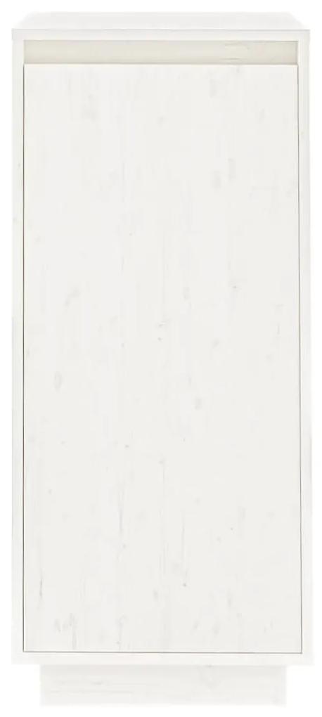 Παπουτσοθήκη Λευκή 35 x 35 x 80 εκ. από Μασίφ Ξύλο Πεύκου - Λευκό