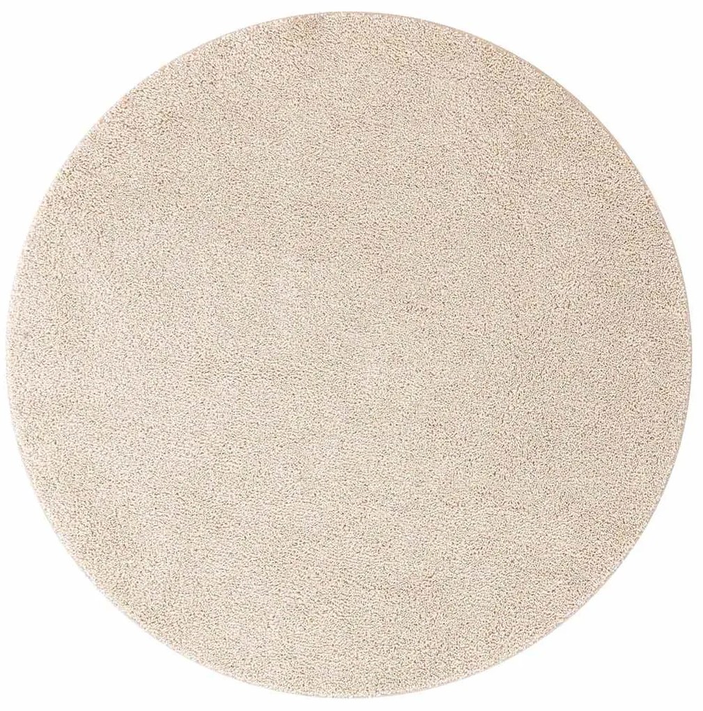 vidaXL Αντιολισθητικό Σαγκί Χαλάκι Κρεμ 120 x 120 cm PP