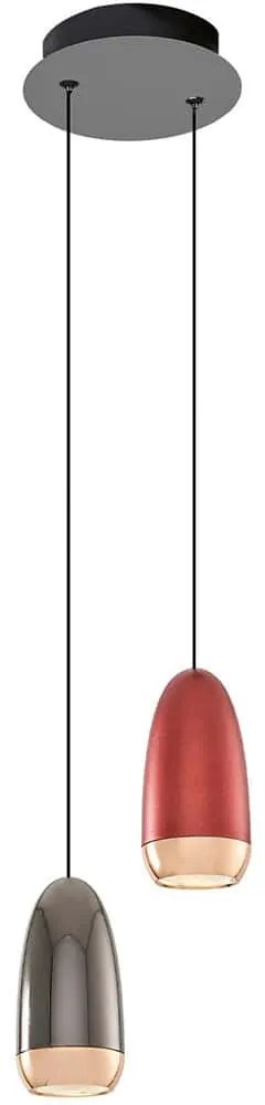 Φωτιστικό Οροφής 701CHD1428 Φ15x120cm Led 1000lm 10W 3000K Red-Brown Opviq