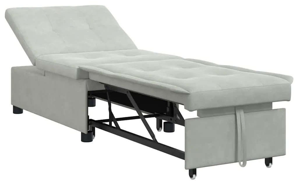 vidaXL Καναπές-Κρεβάτι Ανοιχτό γκρι 67 x 194 x 38 εκ Βελούδο