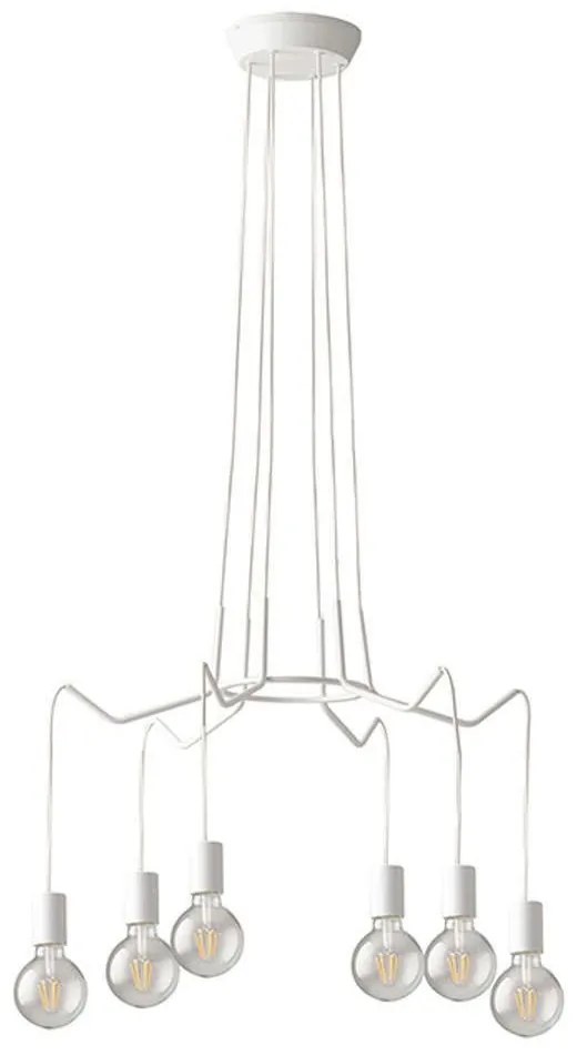 Φωτιστικό Οροφής Habitat I-HABITAT-S6 BCO 6xE27 66x39cm White Luce Ambiente Design Metal
