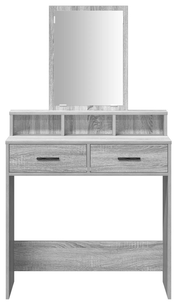 vidaXL Καθρέφτης με Συρτάρια Γκρι Σοναμά 79x41x140 εκ