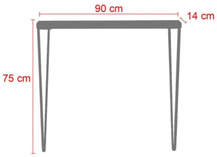 Κονσόλα Tetty καρυδί-μαύρο 90x14x75εκ 90x14x75 εκ.