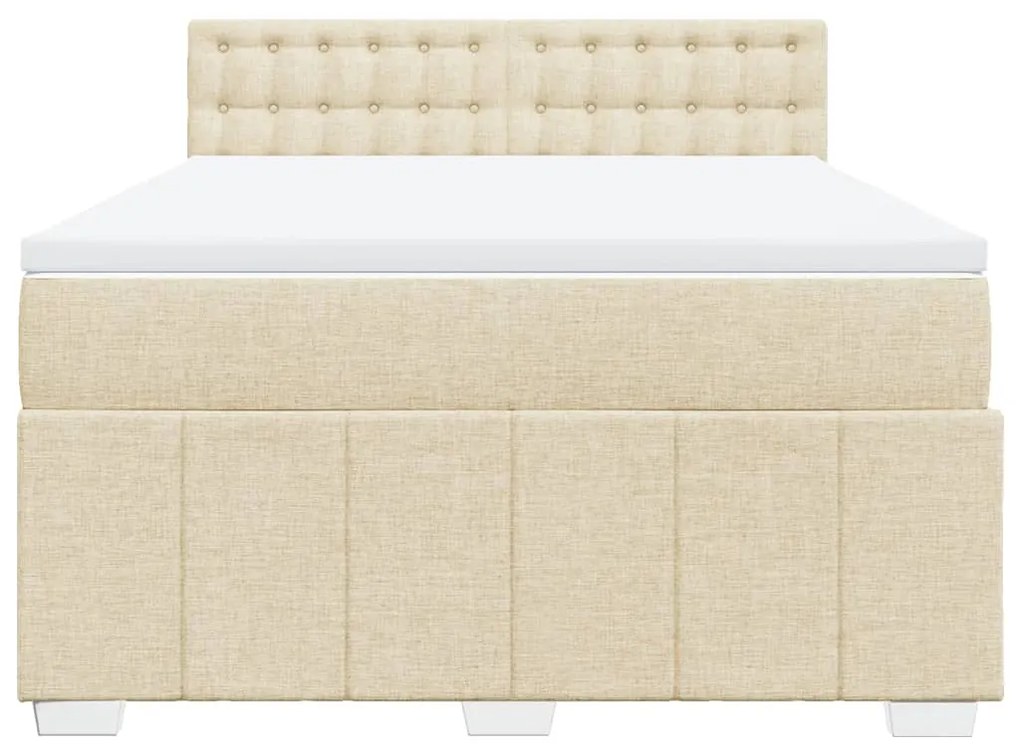 ΚΡΕΒΑΤΙ BOXSPRING ΜΕ ΣΤΡΩΜΑ ΚΡΕΜ 140X190 ΕΚ. ΥΦΑΣΜΑΤΙΝΟ 3289382