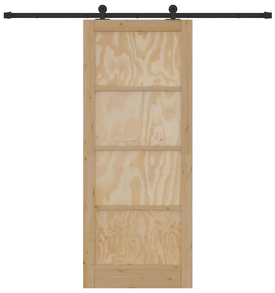 vidaXL Συρόμενη Πόρτα ORKDAL Φυσικό και μαύρο 86 x 211 cm