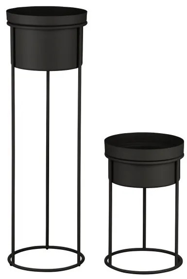 Βάση Φυτών Σετ 2τμχ Μαύρο 78/38cm Selangor 428106 Eglo 428106