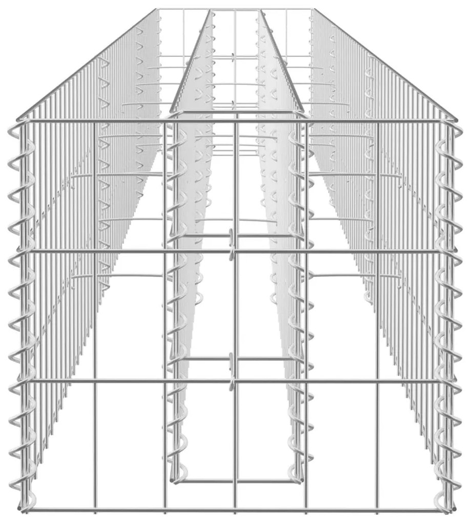 Συρματοκιβώτιο-Γλάστρα Υπερυψωμένη 270x30x30 εκ. Γαλβ. Χάλυβας - Ασήμι