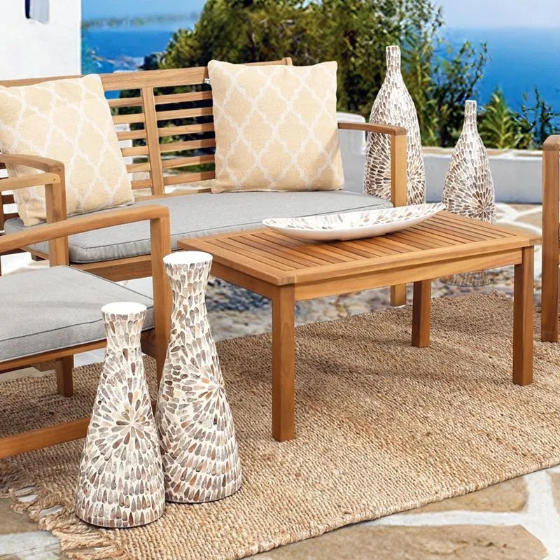 ΕΠΙΤΡΑΠΕΖΙΟ ΒΑΖΟ BAMBOO-ΚΟΧΥΛΙ TEAR DROP Fylliana FL03 ΜΠΕΖ-ΚΑΦΕ-ΛΕΥΚΟ ΧΡΩΜΑ 18x43εκ