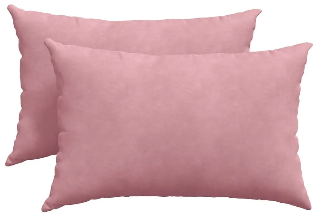 vidaXL Μαξιλάρι Καναπέ 2 pcs Ροζ 60 x 40 cm Υφασμάτινο Κορντουρά