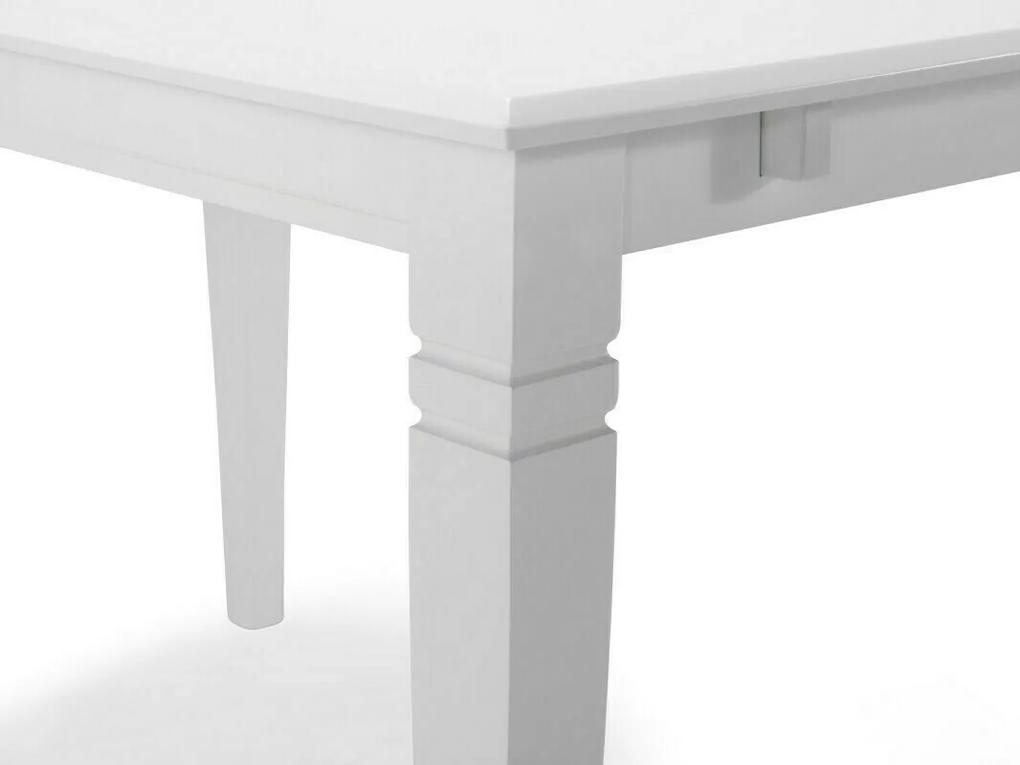 Τραπέζι Bloomington 125, Άσπρο, 74x80x120cm, 26 kg, Επιμήκυνση, Ξύλο, Ξύλο: Καουτσούκ | Epipla1.gr