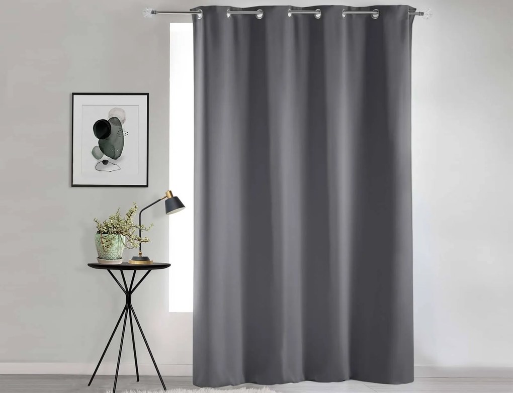 Κουρτίνα Συσκότισης Occult Douceur d'intérieur με τρουκς και διαστάσεις 135x280cm - Slate Grey