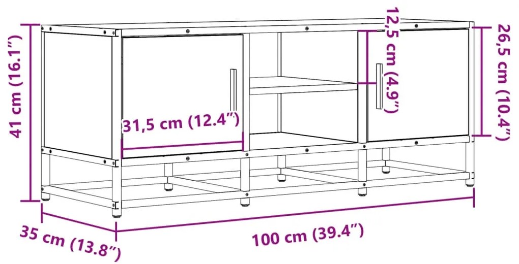 ΈΠΙΠΛΟ ΤΗΛΕΟΡΑΣΗΣ ΜΑΥΡΟ 100X35X41 ΕΚ. ΕΠΕΞΕΡΓ. ΞΥΛΟ / ΜΕΤΑΛΛΟ 848834