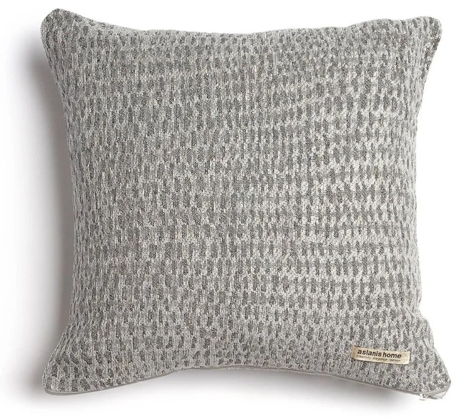 Μαξιλαροθήκη Διακοσμητική Ismaros Classic Grey-Silver Aslanis Home 45X45 Βαμβάκι-Chenille
